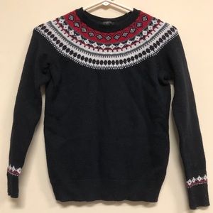 Black Red + White Talbots Nordic Fair Isle Sweater